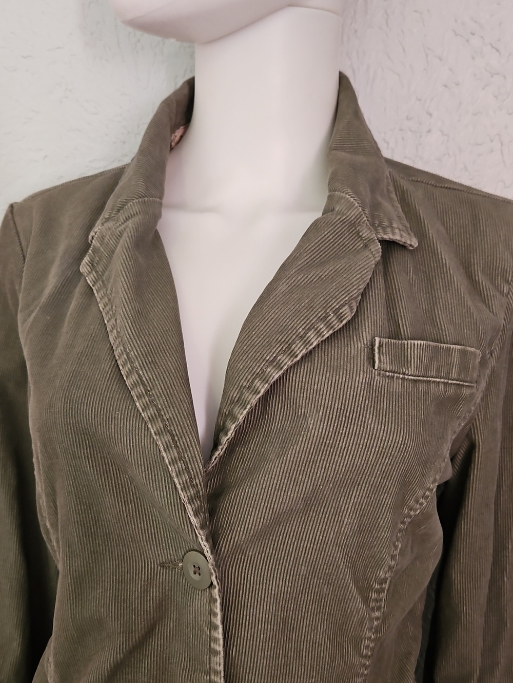 OLD NAVY 2004 Gray Button-Front Corduroy Grunge Blazer Jacket - Picture 5 of 12